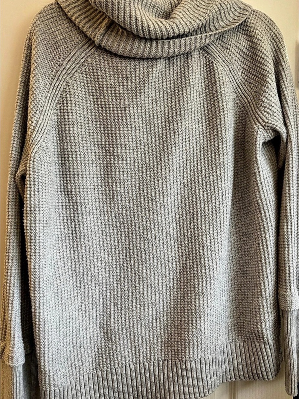 Market & Spruce Sharon Cowl Neck Waffle Stitch Pullover Gray XL